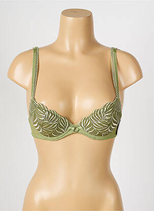 Sutien efect material satinat top sutien push-up verde AUBADE femeie