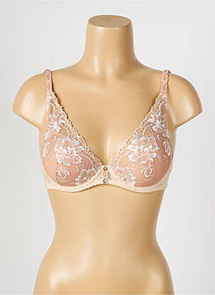 Sutien efect material satinat top sutien push-up culoare piersică AUBADE femeie