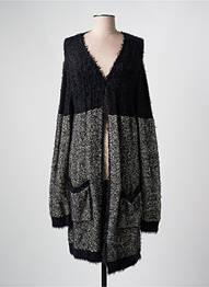 Vestă cu mâneci lungi tricot tricot pufos negru GUY DUBOUIS femme
