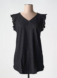 Tricou croială dreaptă mâneci scurte negru SHEEGO femme