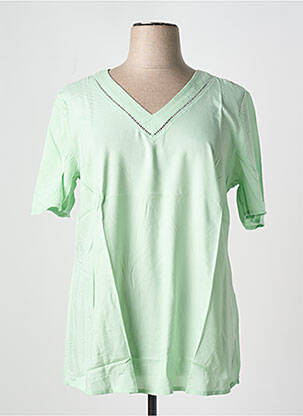 Tricou croială dreaptă mâneci scurte verde SHEEGO femeie