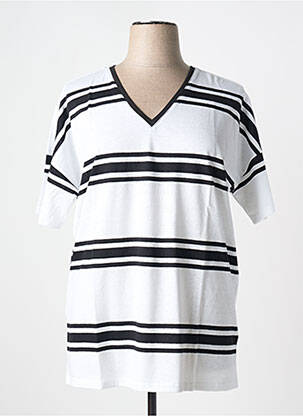Tricou croială dreaptă mâneci scurte alb SHEEGO femeie