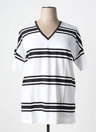 Tricou croială dreaptă mâneci scurte alb SHEEGO femme