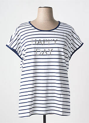 Tricou croială dreaptă mâneci scurte albastru SHEEGO femeie