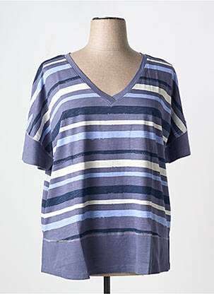 Tricou croială dreaptă mâneci scurte albastru SHEEGO femeie