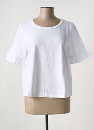 Top țesătură jersey mâneci scurte alb SHEEGO femme