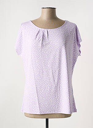 Tricou imprimeu fantezie mâneci scurte violet SHEEGO femeie