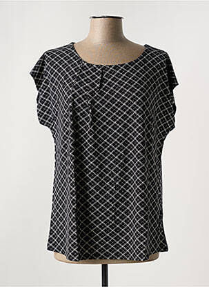 Tricou imprimeu fantezie mâneci scurte negru SHEEGO femeie