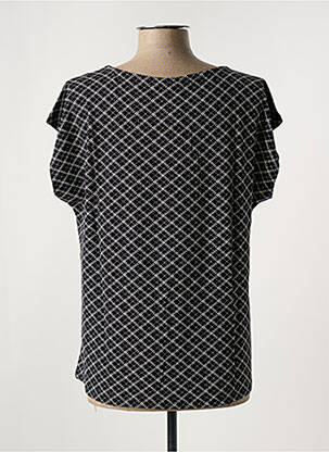 Tricou imprimeu fantezie mâneci scurte negru SHEEGO femeie