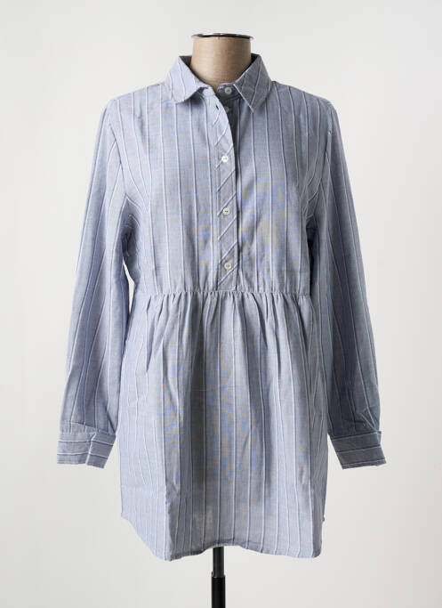 Tunică mâneci lungi guler de bluză albastru SHEEGO femme