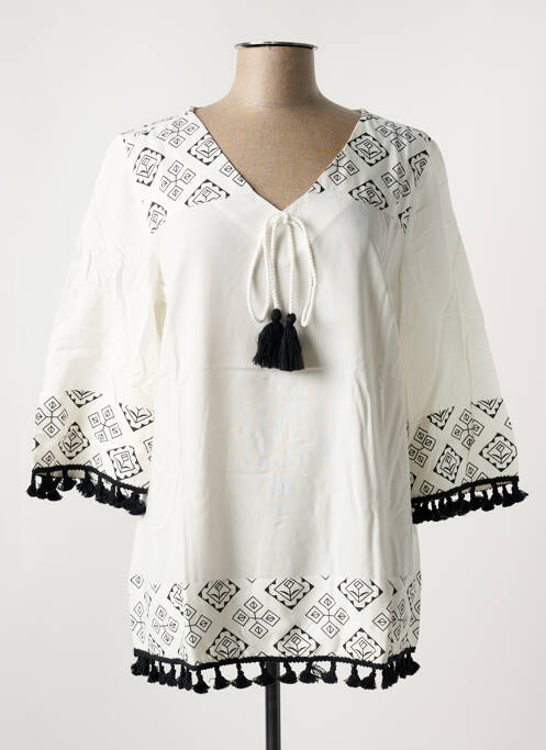 Tunică mâneci lungi alb SHEEGO femeie