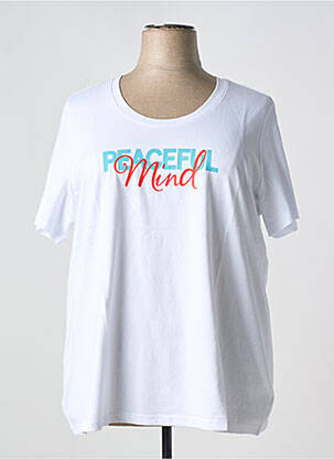 Tricou croială dreaptă mâneci scurte alb SHEEGO femme