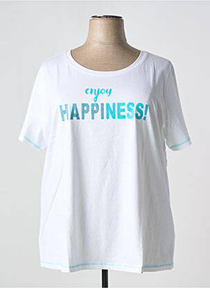 Tricou croială dreaptă mâneci scurte alb SHEEGO femeie
