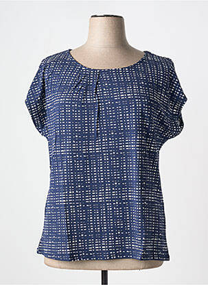 Tricou croială dreaptă mâneci scurte albastru SHEEGO femeie