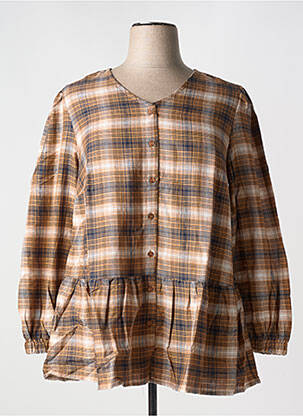 Tunică mâneci lungi maro SHEEGO femeie