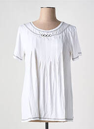 Tricou croială dreaptă mâneci scurte alb GUY DUBOUIS femme