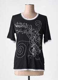 Tricou imprimeu fantezie mâneci scurte negru COULEUR D'IVOIRE femme