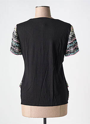 Tricou imprimeu fantezie mâneci scurte negru GUY DUBOUIS femeie