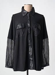 Cămașă țesătură crep mâneci lungi negru FUEGOLITA femeie