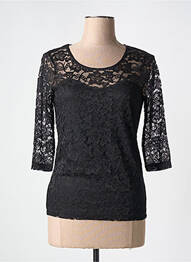 Top elasticitate mâneci 3/4 negru MARBLE femme