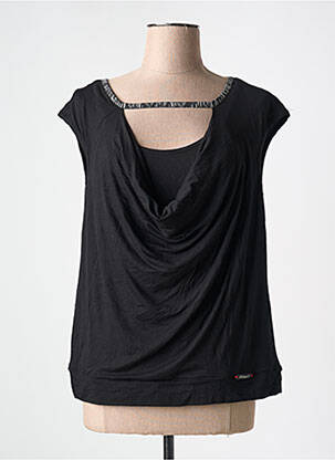 Tricou croială dreaptă mâneci scurte negru BAI AMOUR femeie