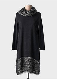 Rochie midi mâneci lungi mâneci lungi negru MERI & ESCA femme