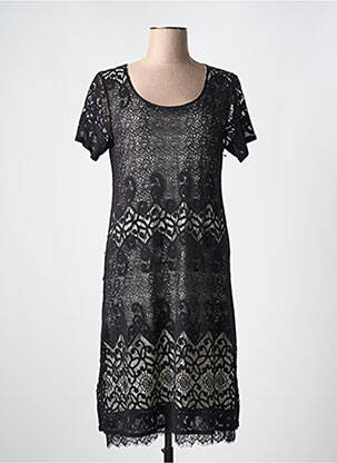 Rochie midi mâneci scurte mâneci scurte negru FRED SABATIER femeie