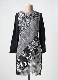 Rochie midi imprimeu fantezie mâneci lungi negru MERI & ESCA femeie