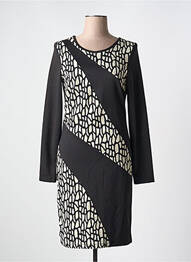 Rochie midi imprimeu fantezie mâneci lungi negru POUSSIERE D'ETOLE femeie