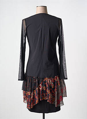 Rochie midi mâneci lungi mâneci lungi negru DOUBLE JEU femeie