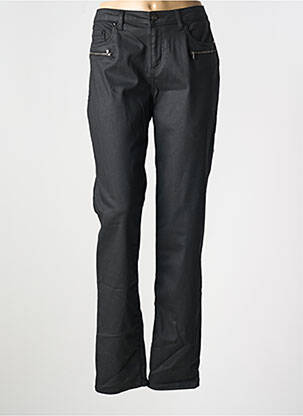 Pantalon drept închidere cu fermoar sub clapetă cu nasturi negru MERI & ESCA femeie
