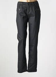 Pantalon drept închidere cu fermoar sub clapetă cu nasturi negru MERI & ESCA femme