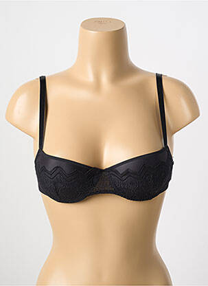 Sutien efect material satinat top sutien push-up negru PASSIONATA femeie
