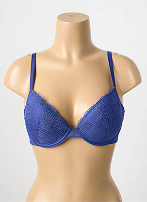 Sutien efect material satinat top sutien push-up albastru PASSIONATA femeie