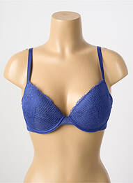 Sutien efect material satinat top sutien push-up albastru PASSIONATA femme