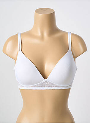 Sutien efect material satinat top sutien modelat alb IMPLICITE femeie