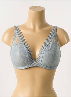 Sutien efect material satinat sutien cupe întregi cu decolteu înalt gri PASSIONATA femeie