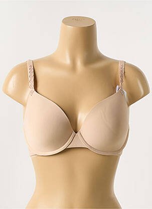 Sutien efect material satinat top sutien modelat culoare piersică SIMONE PERELE femeie