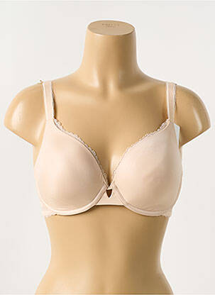 Sutien efect material satinat top sutien modelat culoare piersică SIMONE PERELE femeie