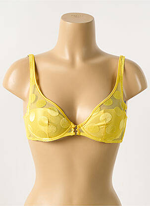 Sutien efect material satinat top sutien modelat galben IMPLICITE femeie