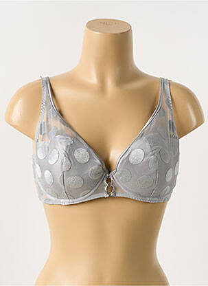 Sutien efect material satinat top sutien modelat gri IMPLICITE femeie