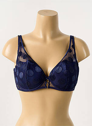 Sutien efect material satinat top sutien modelat albastru IMPLICITE femeie