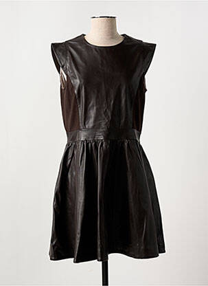 Rochie midi mâneci scurte mâneci scurte maro PAUL AJAMIAN femeie
