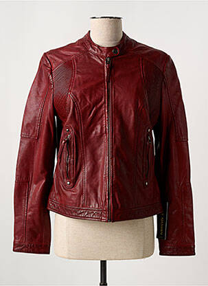 Geacă din piele roșu PAUL AJAMIAN femeie