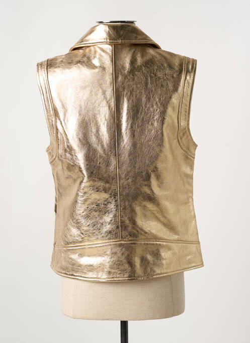 Geacă din piele auriu PAUL AJAMIAN femeie