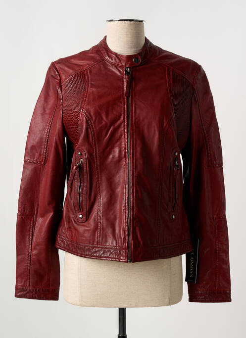 Geacă din piele roșu PAUL AJAMIAN femeie
