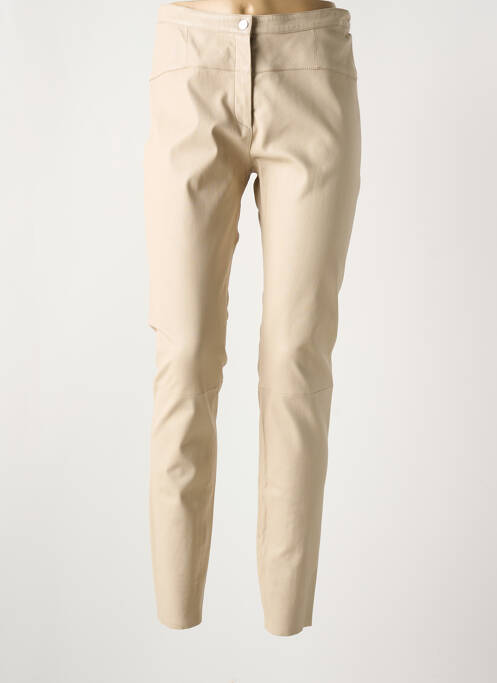 Pantalon slim bej PAUL AJAMIAN femeie