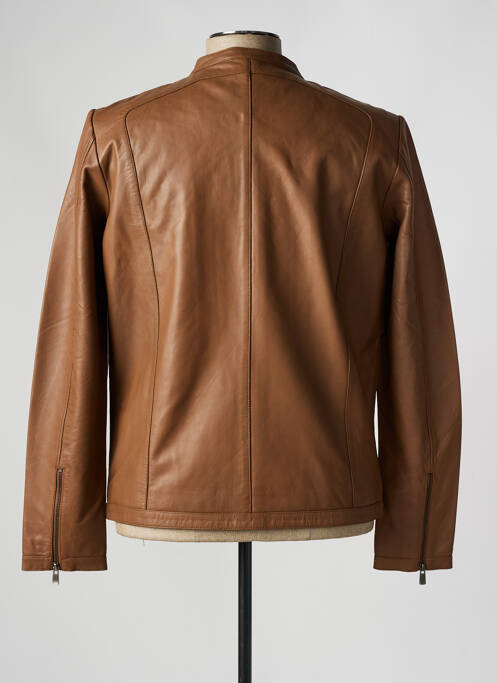 Geacă din piele maro PAUL AJAMIAN bărbat