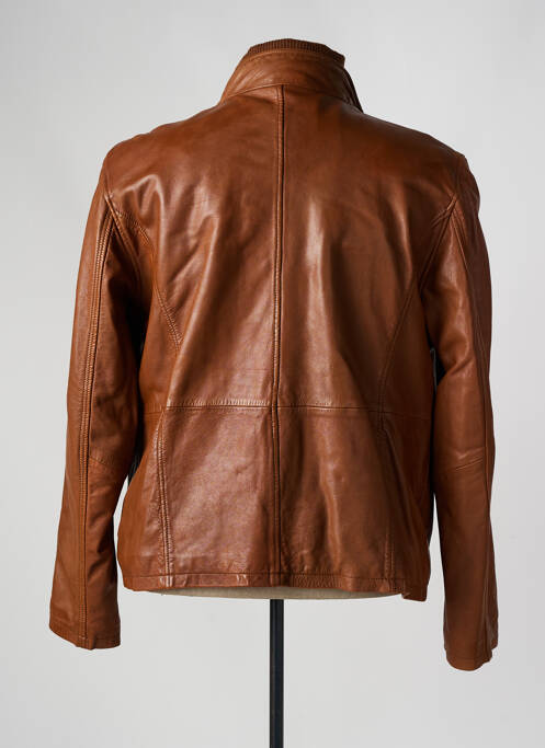 Geacă din piele maro deschis PAUL AJAMIAN bărbat