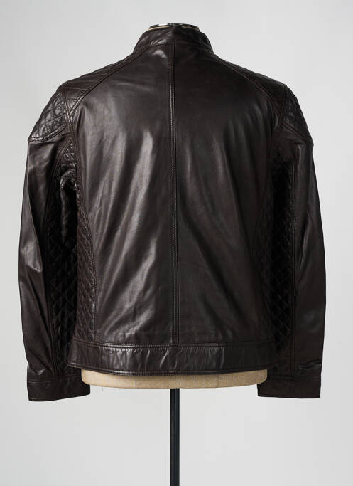 Geacă din piele maro PAUL AJAMIAN bărbat